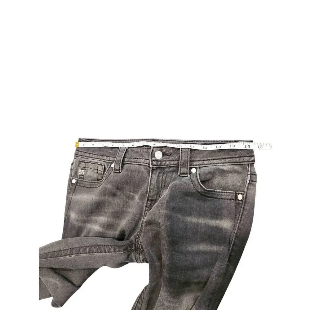 Miss Me 'mid-rise skinny' women 27x29 measured Gray wash Logo denim jeans - Picture 4 of 10